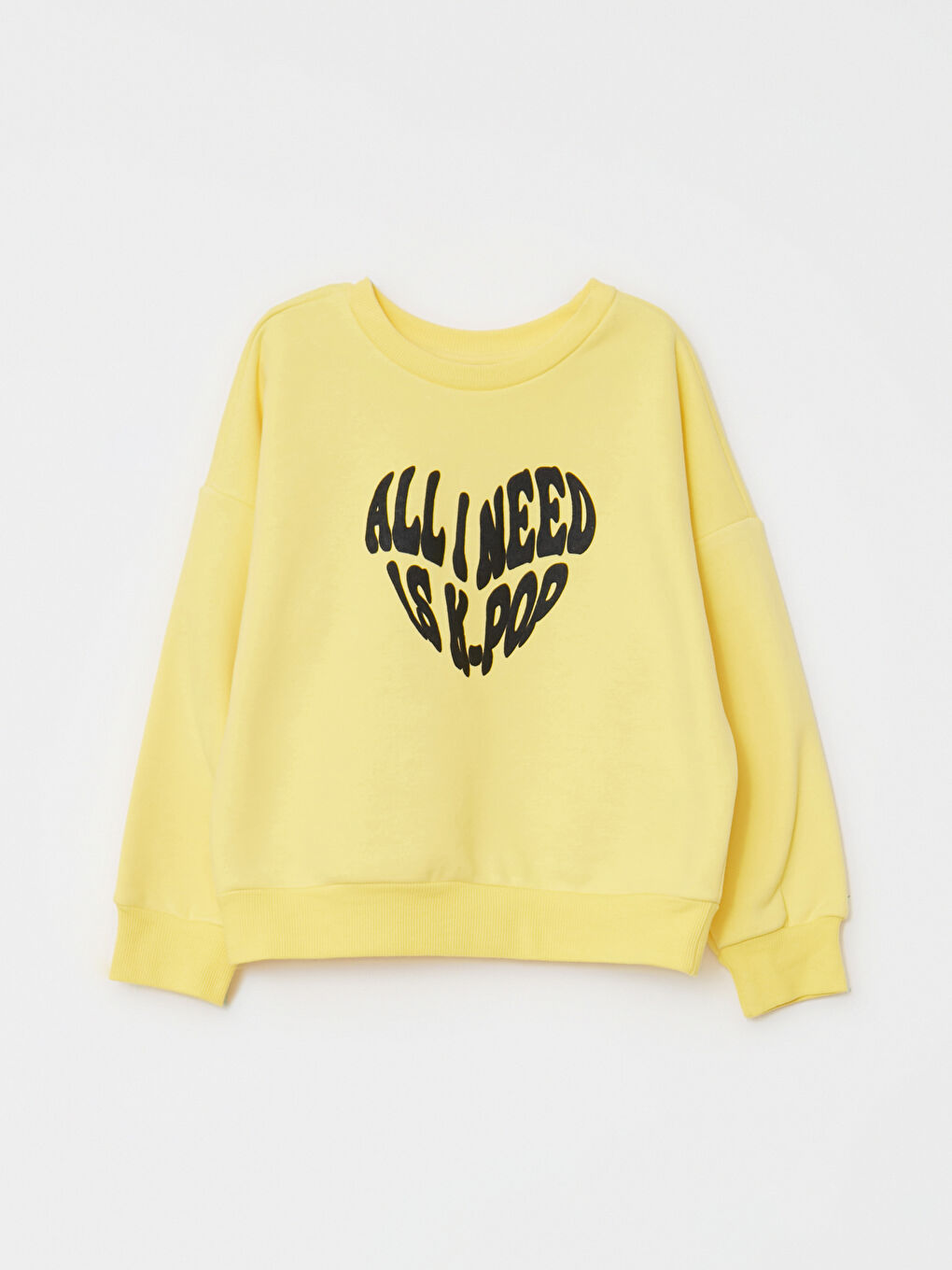 LCW Kids Crew Neck Printed Long Sleeve Girls' Sweatshirt -W2H050Z4-FSH