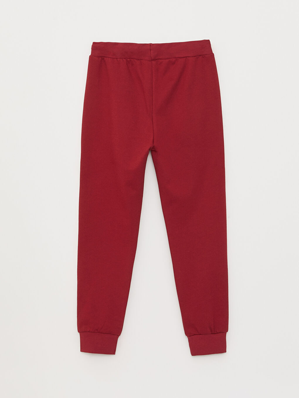Bordo Beli Lastikli Basic Erkek Çocuk Jogger Eşofman Altı-1