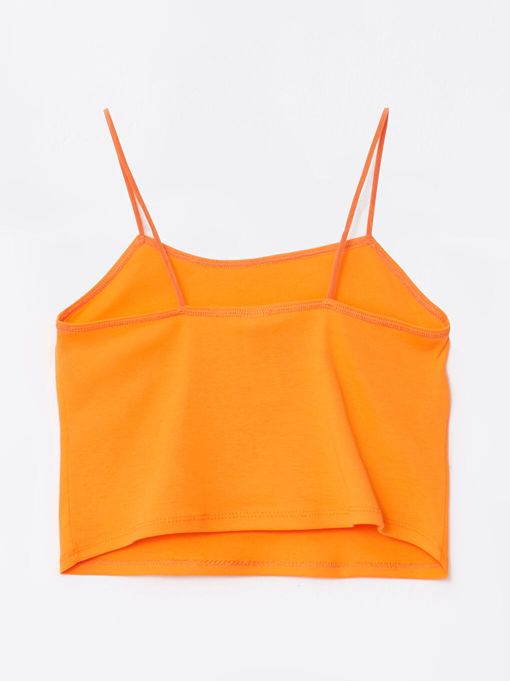 Turuncu U Yaka Askılı Düz Crop Kadın İç Giyim Atlet-6