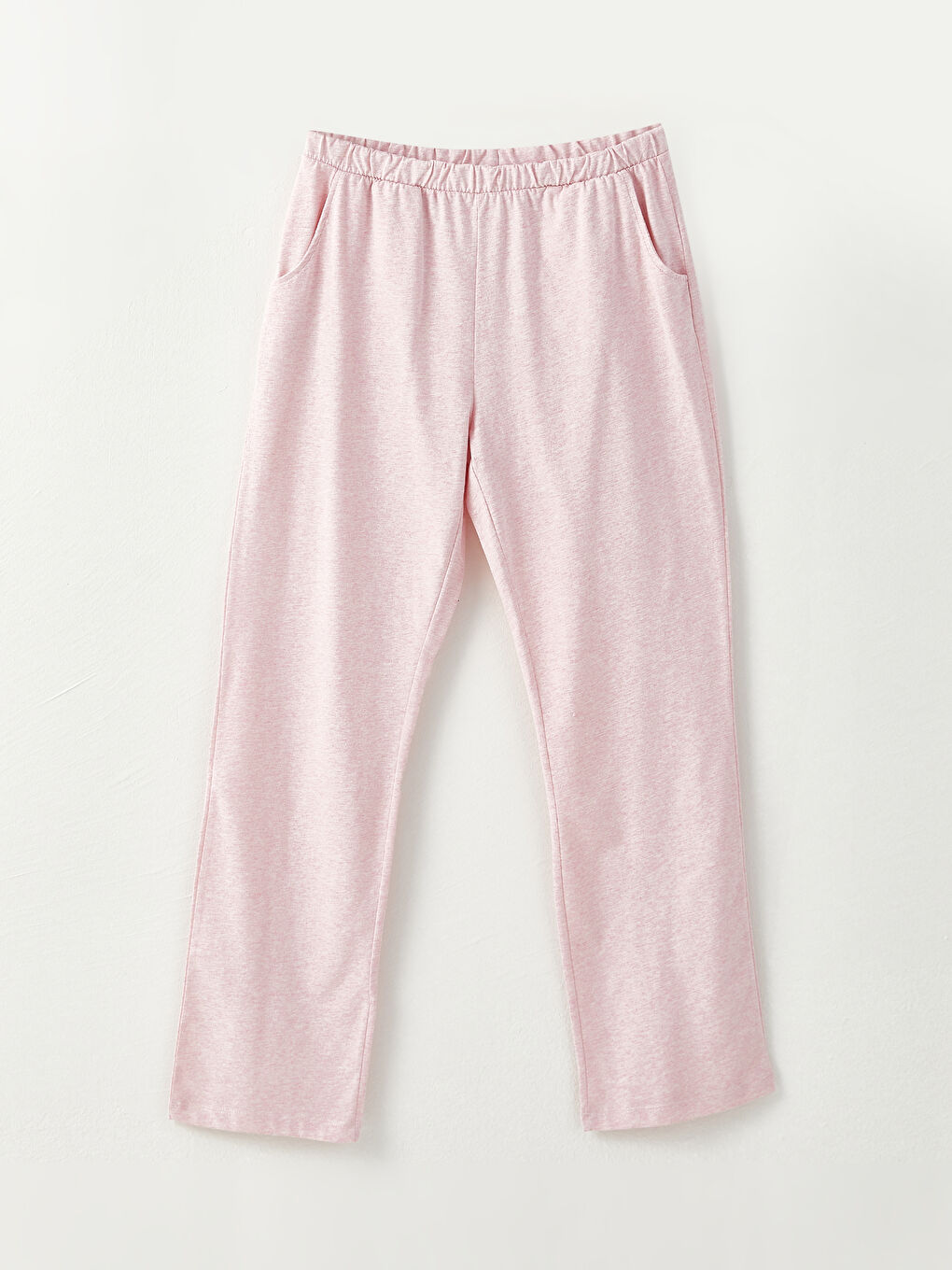 Pembe Bisiklet Yaka Baskılı Uzun Kollu Kadın Pijama Takımı-7