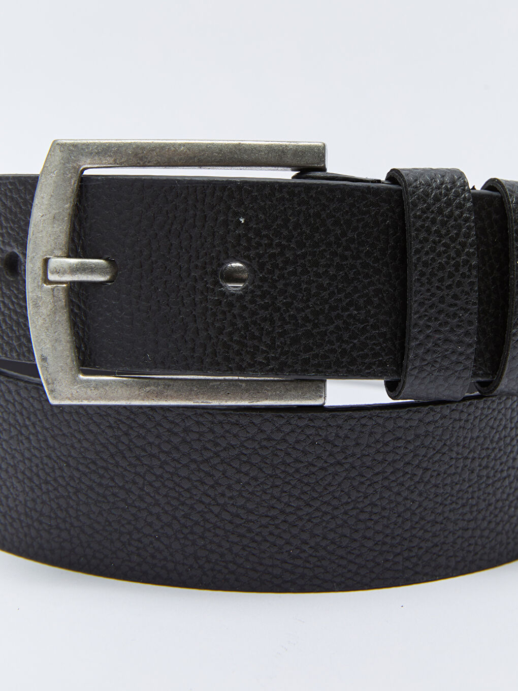 Siyah Deri Görünümlü Erkek Kemer-3