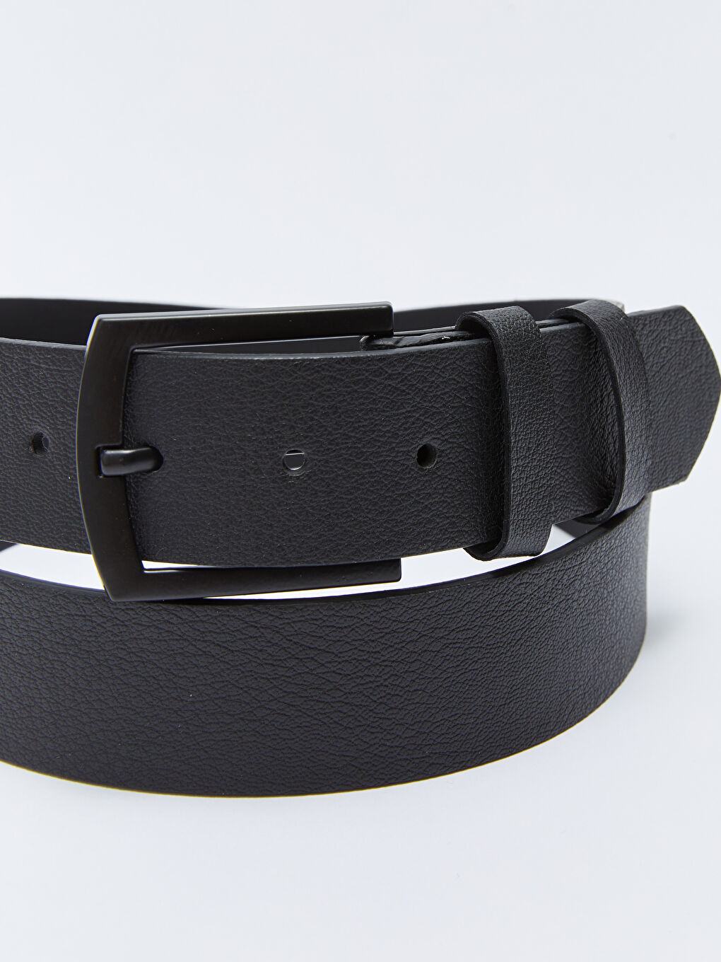 Siyah Deri Görünümlü Erkek Kemer-3