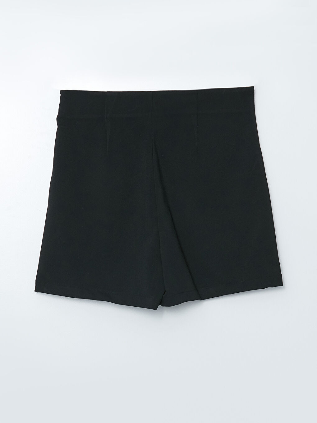 Siyah Kadın Yüksek Bel Standart Fit Düz Şort Etek-6