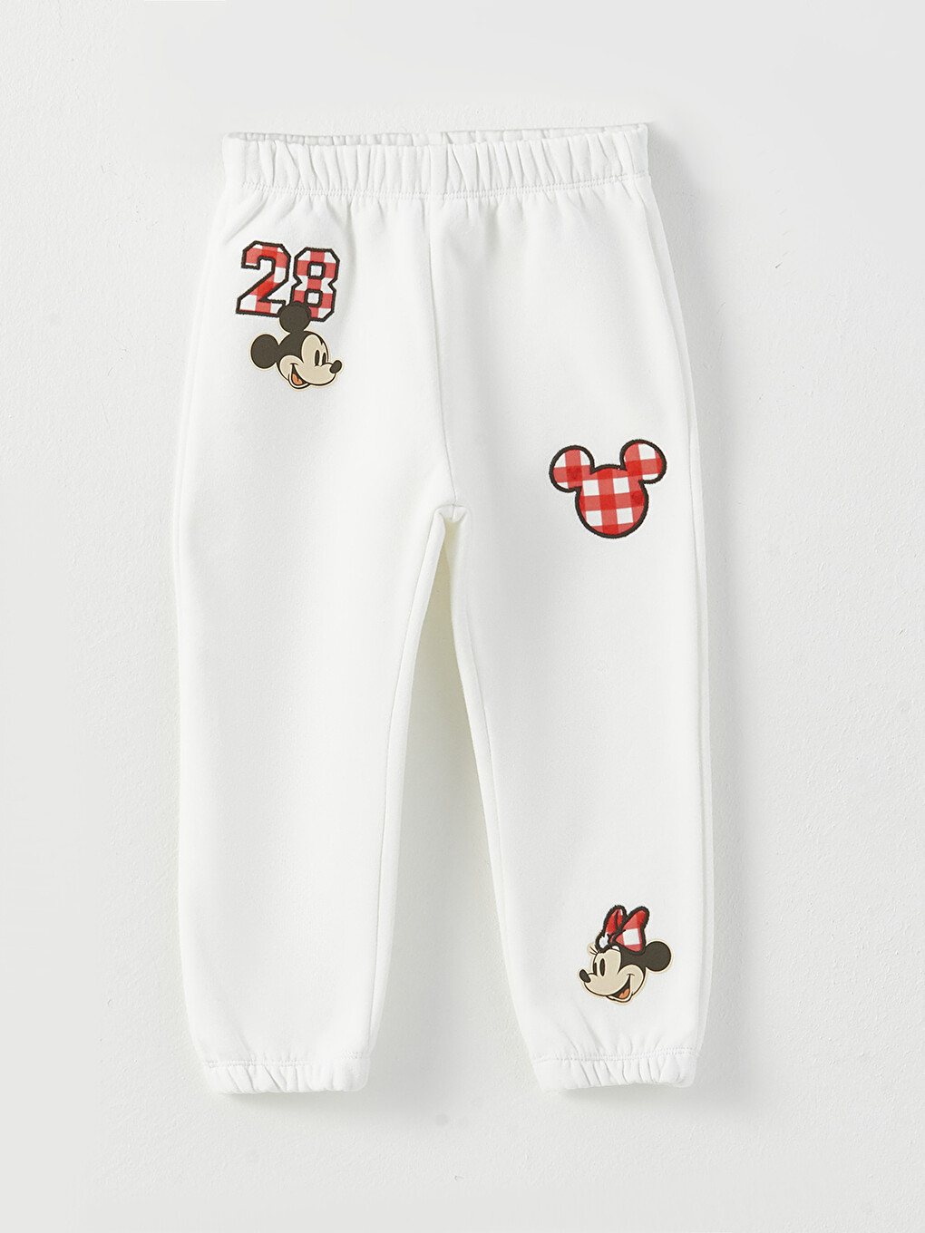 Ekru Bisiklet Yaka Uzun Kollu Minnie Mouse Baskılı Kız Bebek Sweatshirt Ve Eşofman Alt 2'li Takım-2