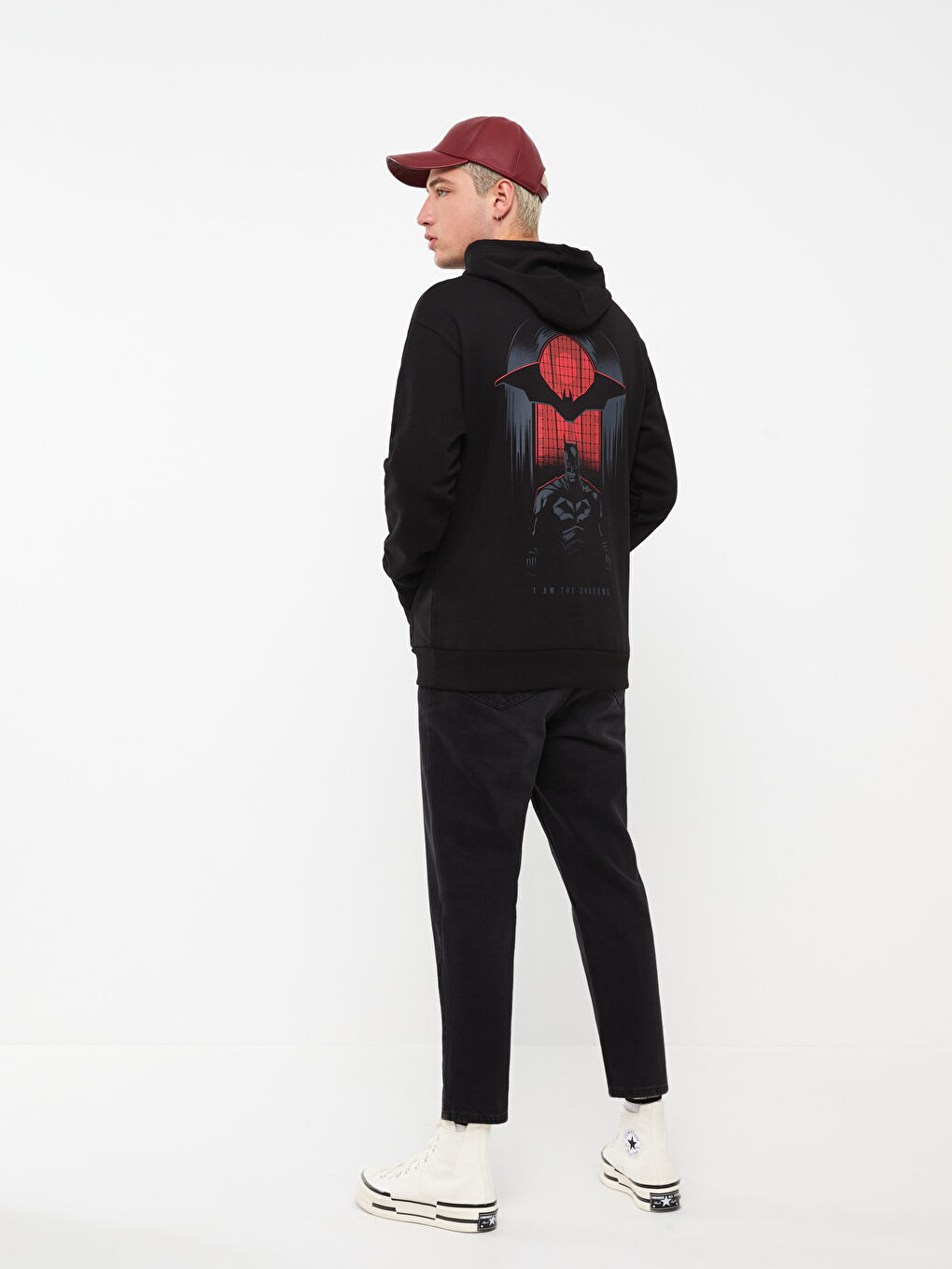 XSIDE Long Sleeve Batman Printed Men's Thick Hoodie -W2H176Z8-CVL