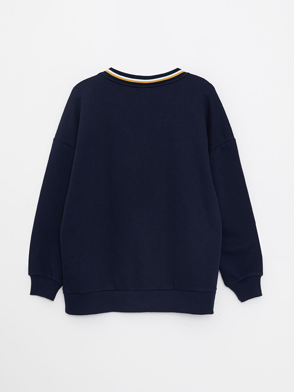 Lacivert V Yaka Nakışlı Uzun Kollu Kadın Sweatshirt-6