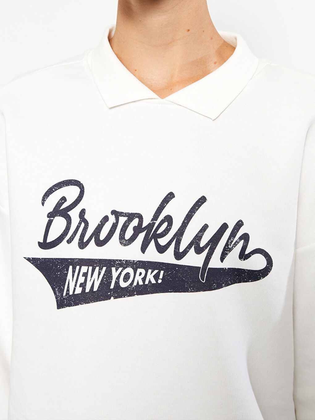 Rollkragen Bedrucktes Langarm Sweatshirt für Damen-4