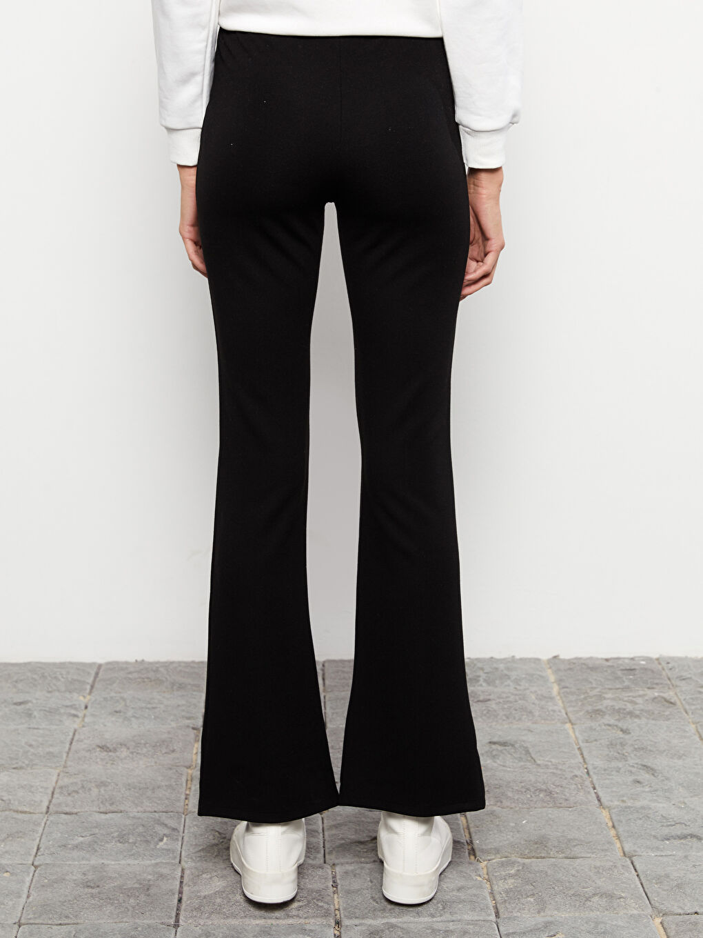 Siyah Kadın Dar Fit Düz Pantolon-5