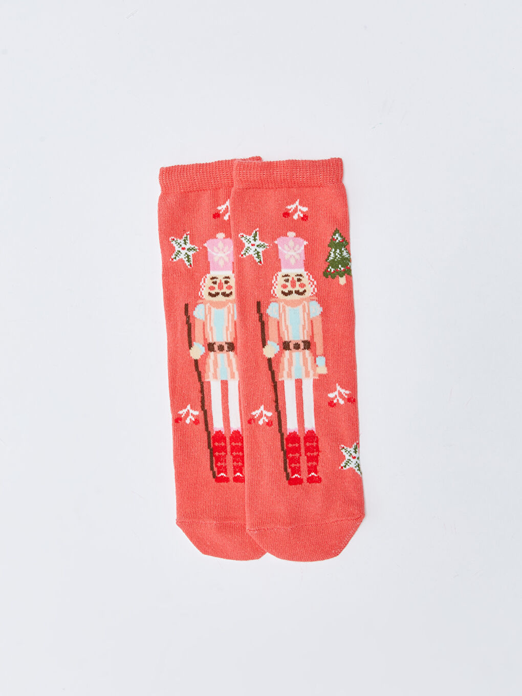 Mercan Yılbaşı Temalı Kız Çocuk Soket Çorap-1