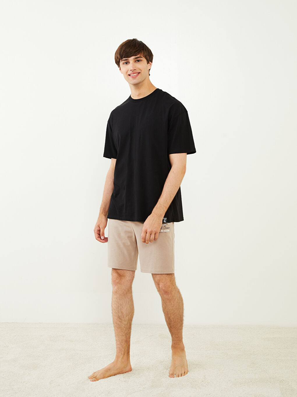 شورت بيجامة رجالي بقصة عادية-1