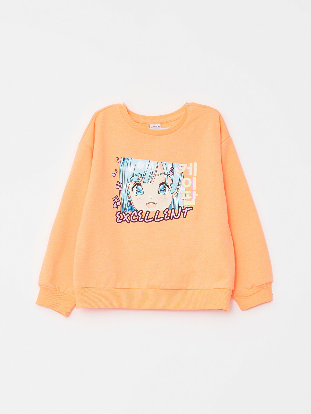 سويتشيرت و سروال رياضي بكم طويل مطبوع بكول مدور ديال البنات-1