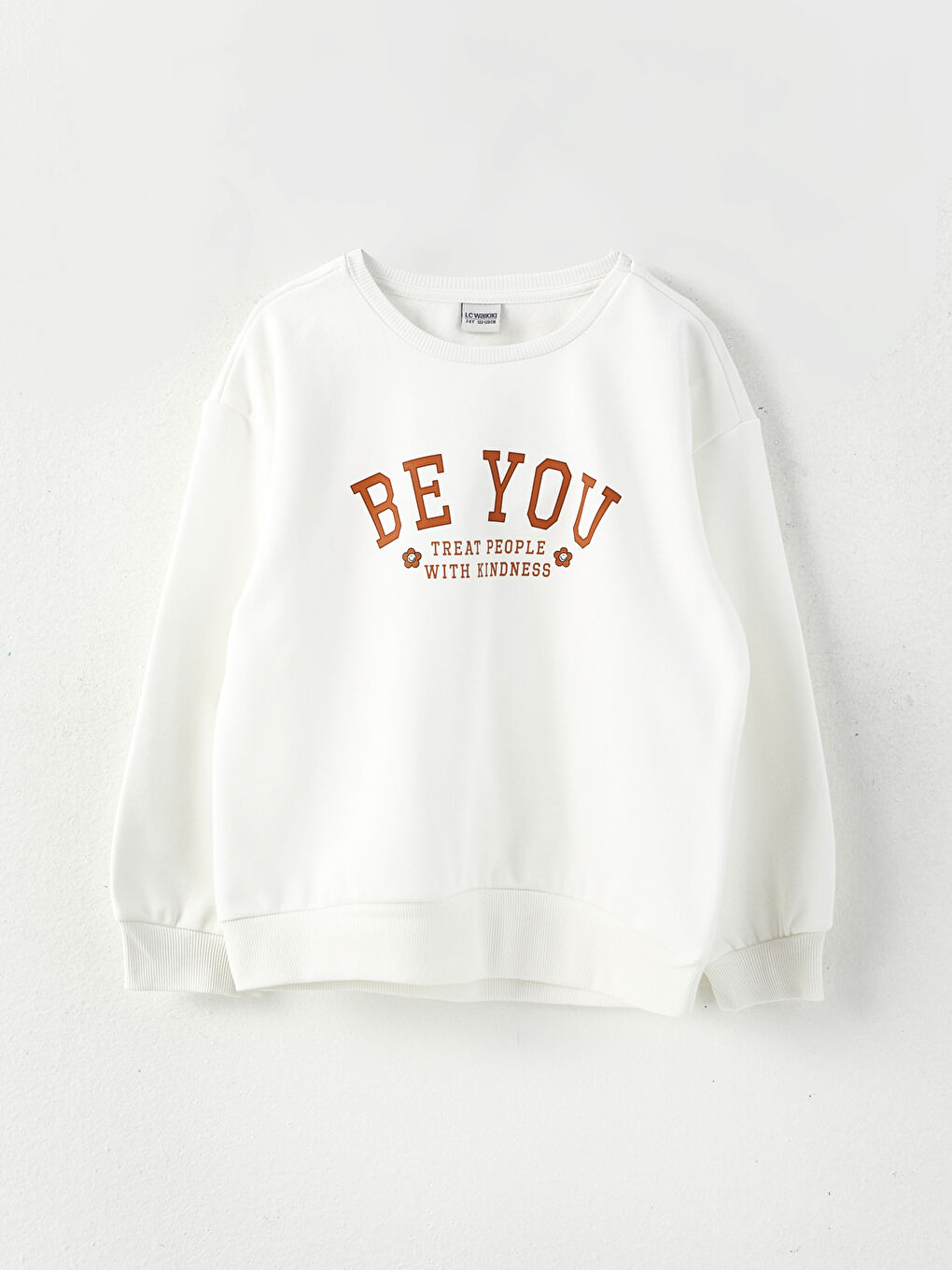 Crew Neck Printed Long Sleeve Girls' Sweatshirt and Sweatpants-1