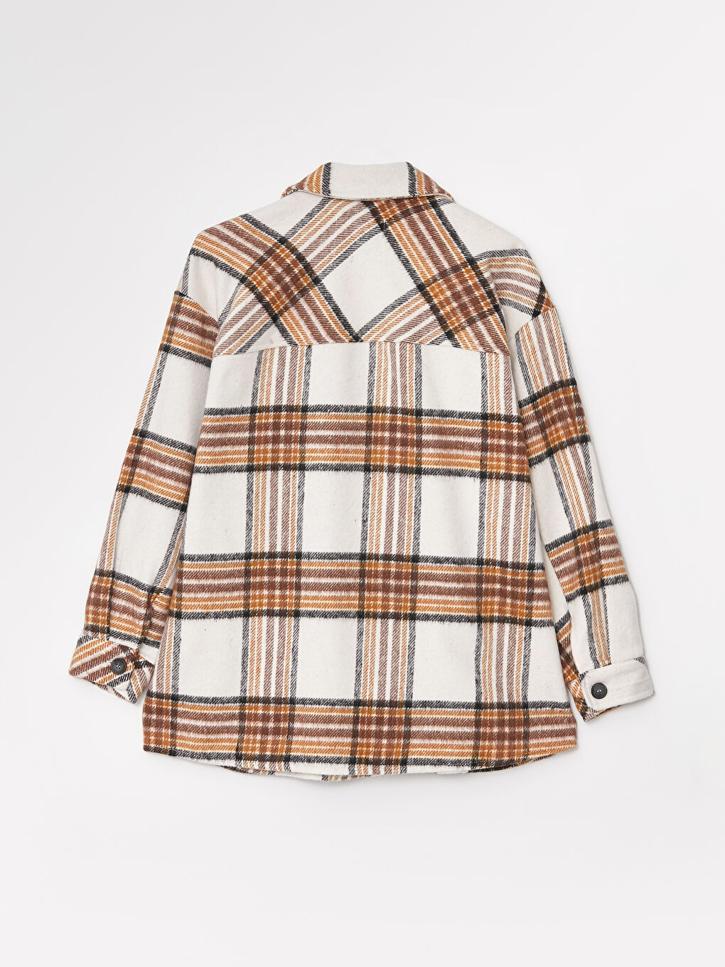 XSIDE Front Button Closure Plaid Long Sleeve Tweed Women's Lumberjack Shirt Jacket -W2H356Z8-RFC
