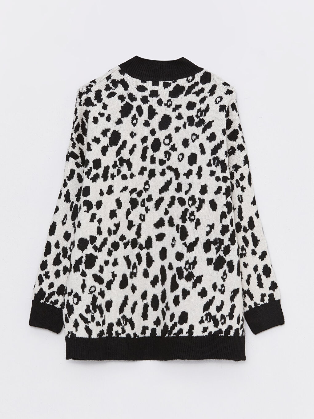 Pulover Tricotat pentru Femei Mărime Mare Guler Fals Imprimat Mânecă Lungă-6