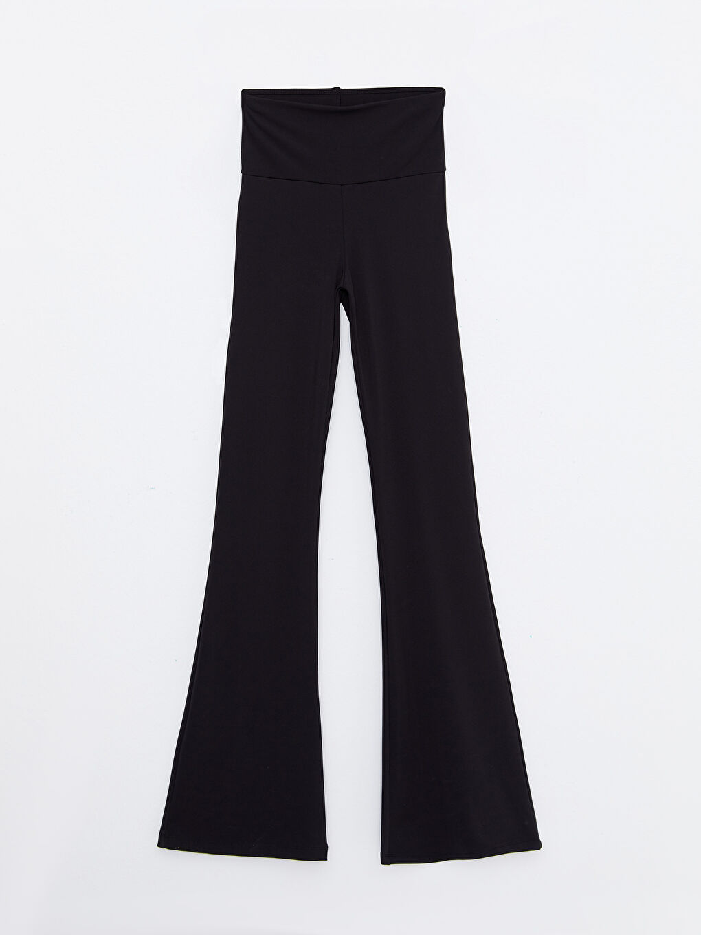 Siyah Beli Lastikli İspanyol Paça Kadın Tayt Pantolon-10