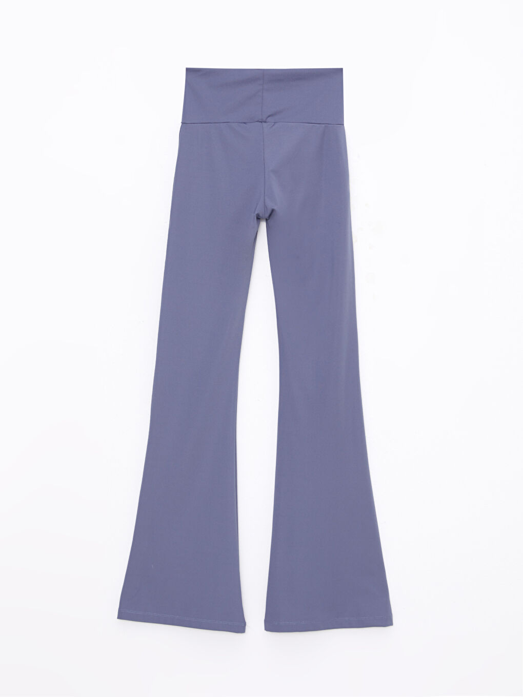 Mavi Beli Lastikli İspanyol Paça Kadın Tayt Pantolon-6