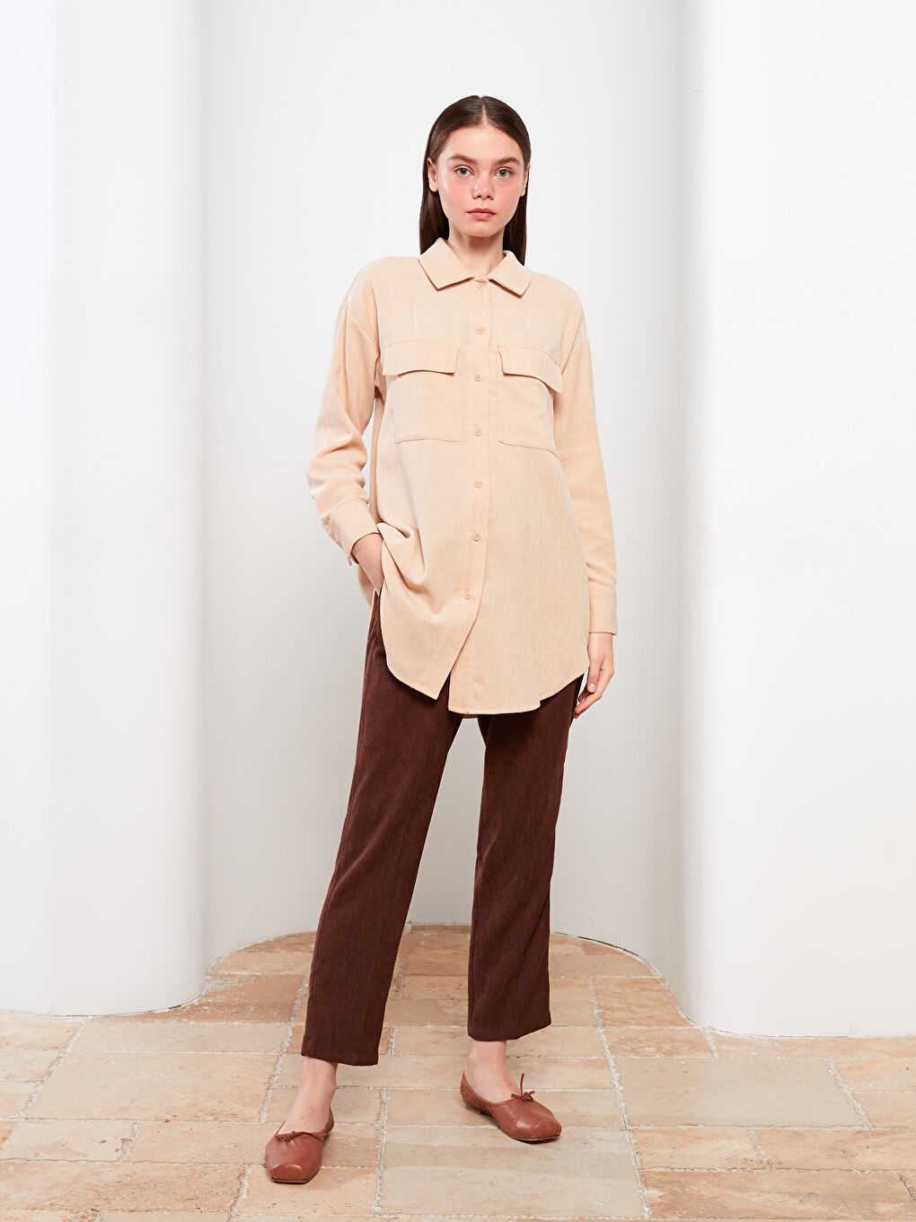 بنطلون سادة واسع للسيدات