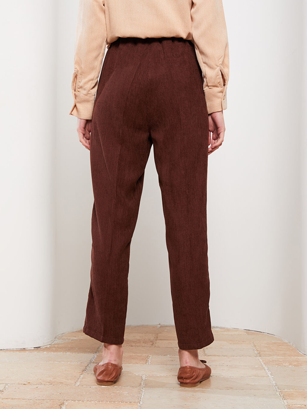 بنطلون سادة واسع للسيدات-3