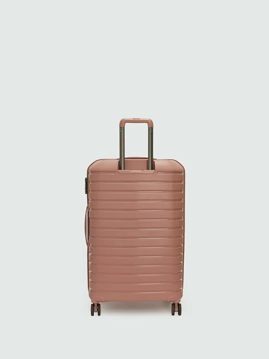 Pembe Kilit Detaylı Çekme Mekanizmalı Küçük Boy Valiz-2