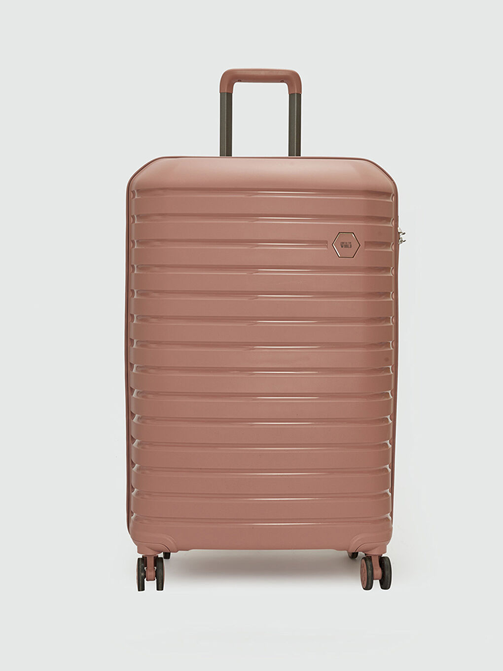 Pembe Kilit Detaylı Çekme Mekanizmalı Büyük Boy Valiz