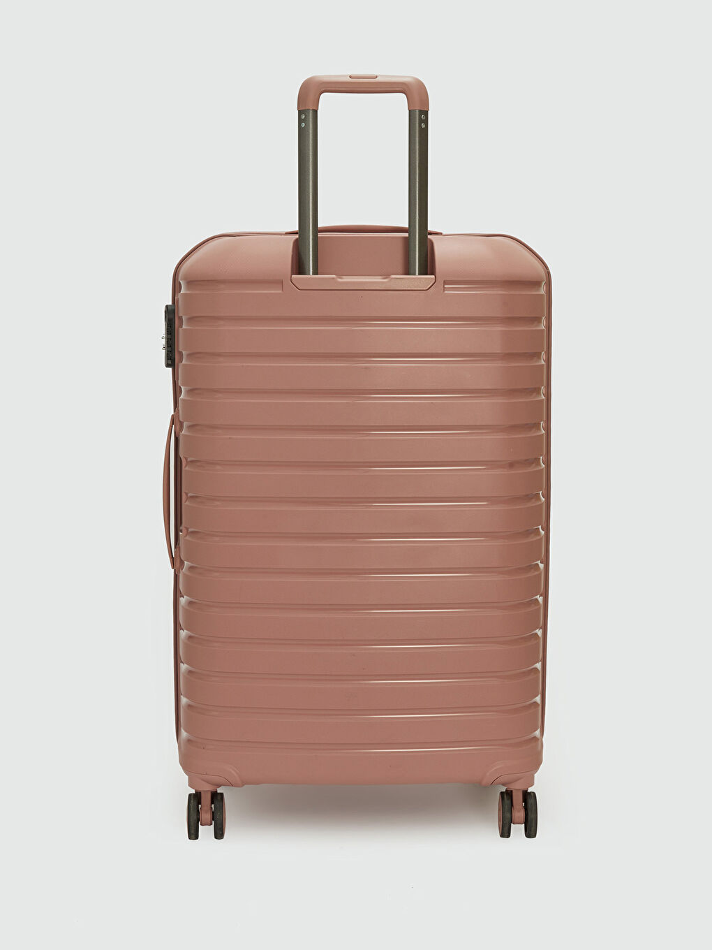 Pembe Kilit Detaylı Çekme Mekanizmalı Büyük Boy Valiz-2
