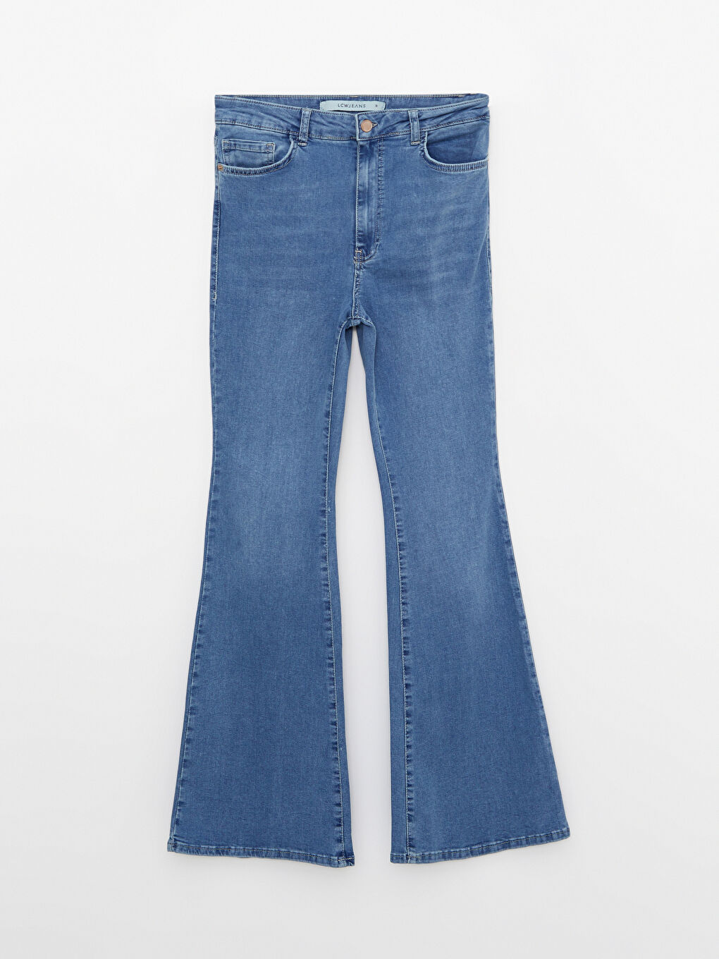 High Waisted Slim Fit Regular Pocket Detailed Women's Rodeo Denim Trousers-5