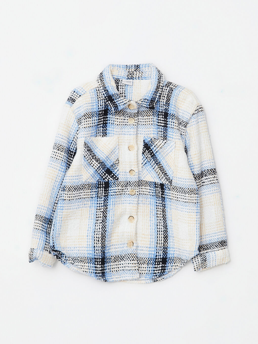 LCW Kids Plaid Long Sleeve Girls' Shirt -W2H551Z4-LLC