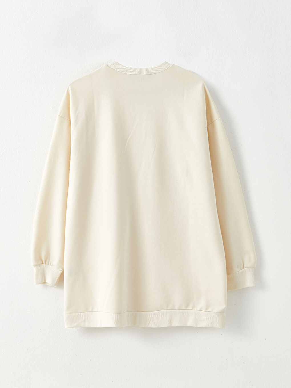 Crew Neck Plain Oversize Women's Sweatshirt Tunic -W2H589Z8-SDG