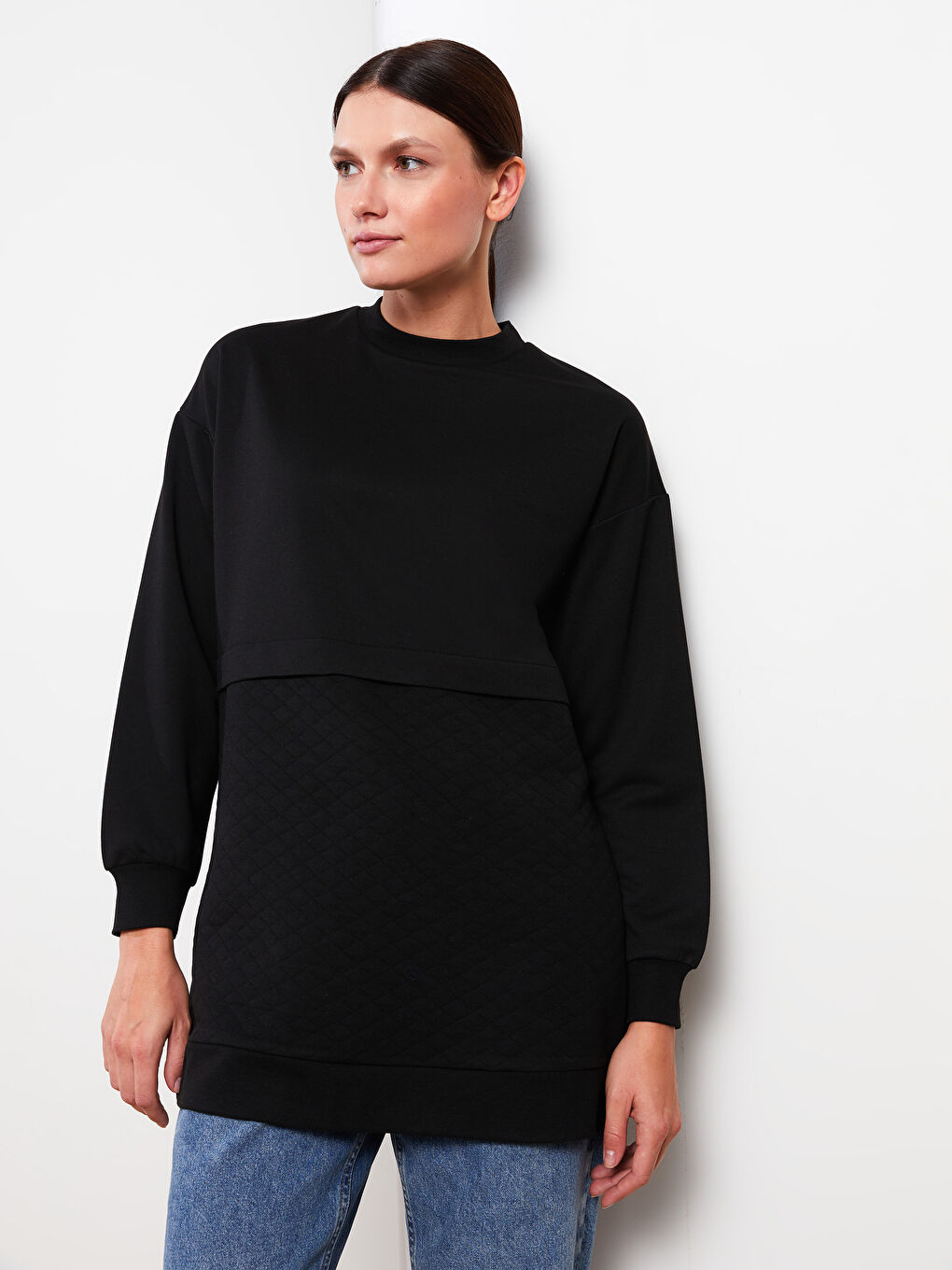 Patterned Oversize Women's Sweatshirt Tunic-1