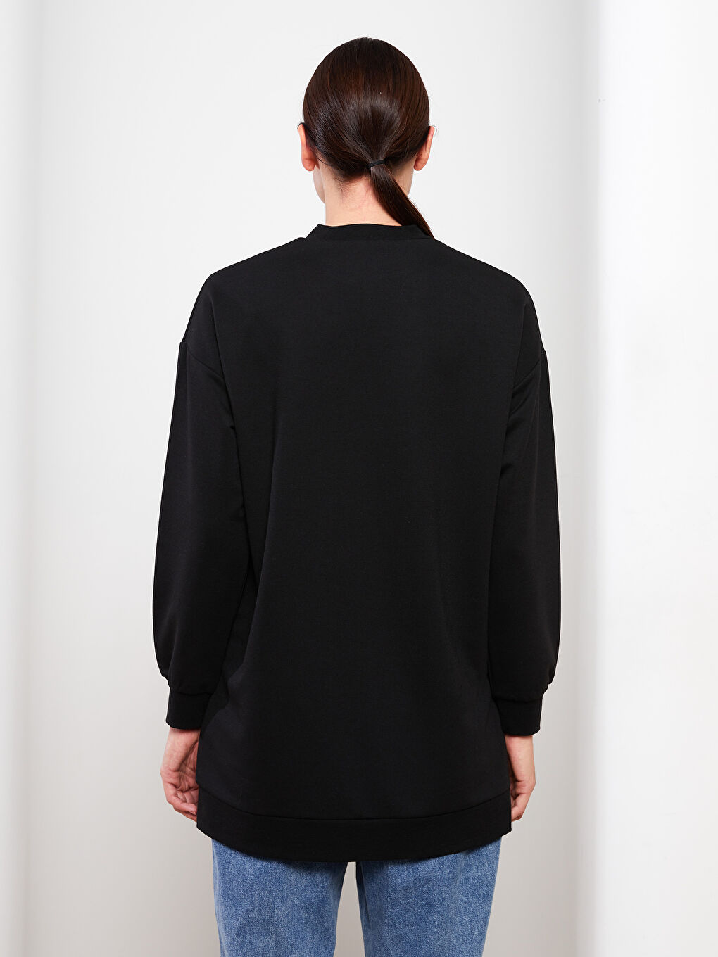 Patterned Oversize Women's Sweatshirt Tunic-4