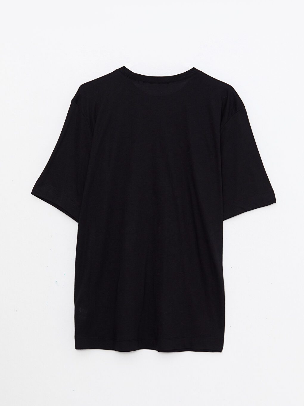 Siyah Bisiklet Yaka Baskılı Kısa Kollu Oversize Kadın Tunik-6