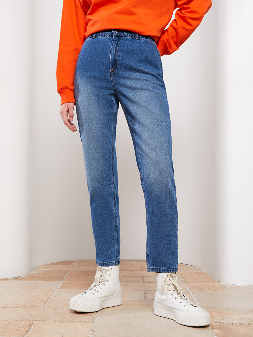 İndigo Kadın Harem Fit Düz Jean Pantolon-2