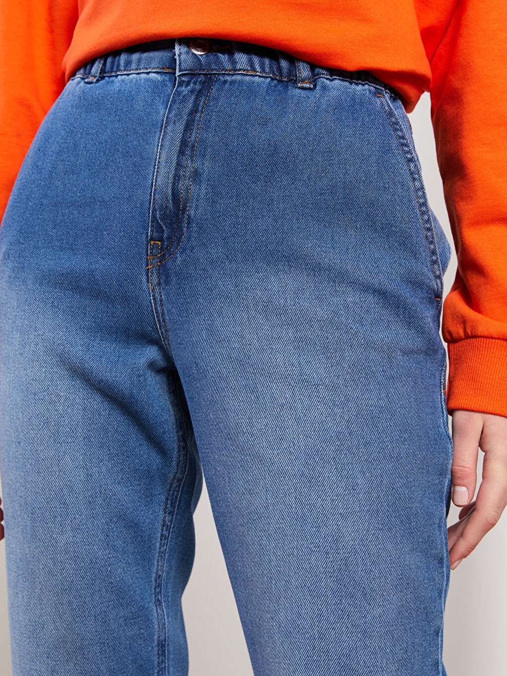 İndigo Kadın Harem Fit Düz Jean Pantolon-4