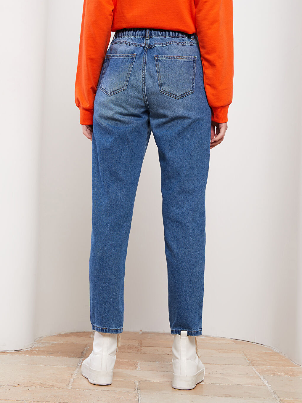 İndigo Kadın Harem Fit Düz Jean Pantolon-3