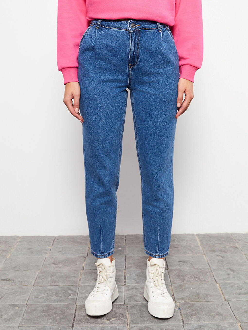 İndigo Kadın Harem Fit Düz Jean Pantolon-3