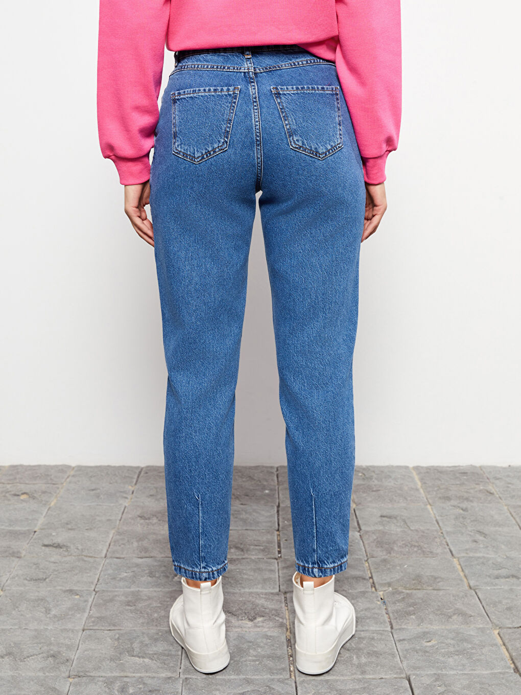 İndigo Kadın Harem Fit Düz Jean Pantolon-4