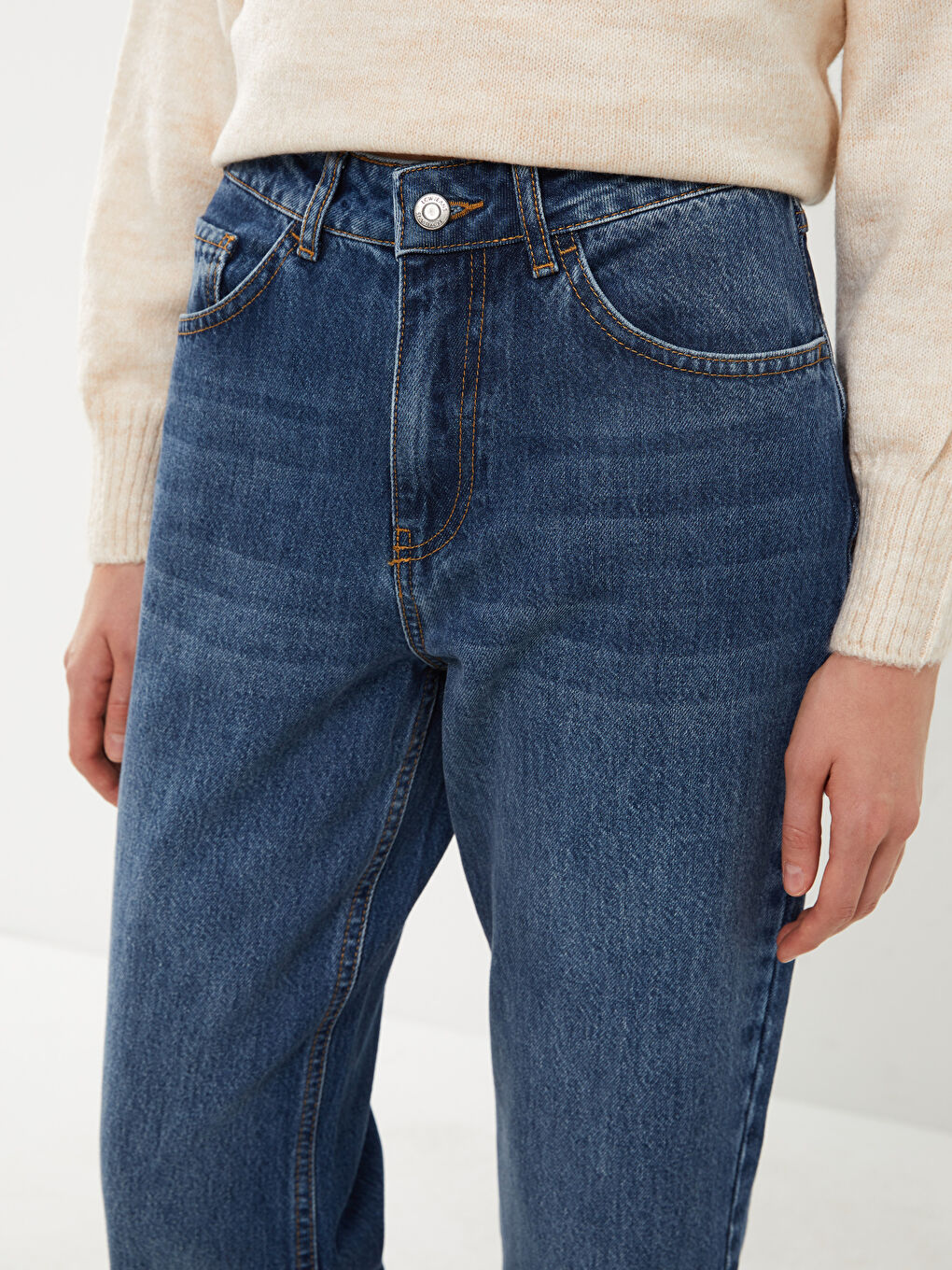 İndigo Kadın Boyfriend Düz Jean Pantolon-2