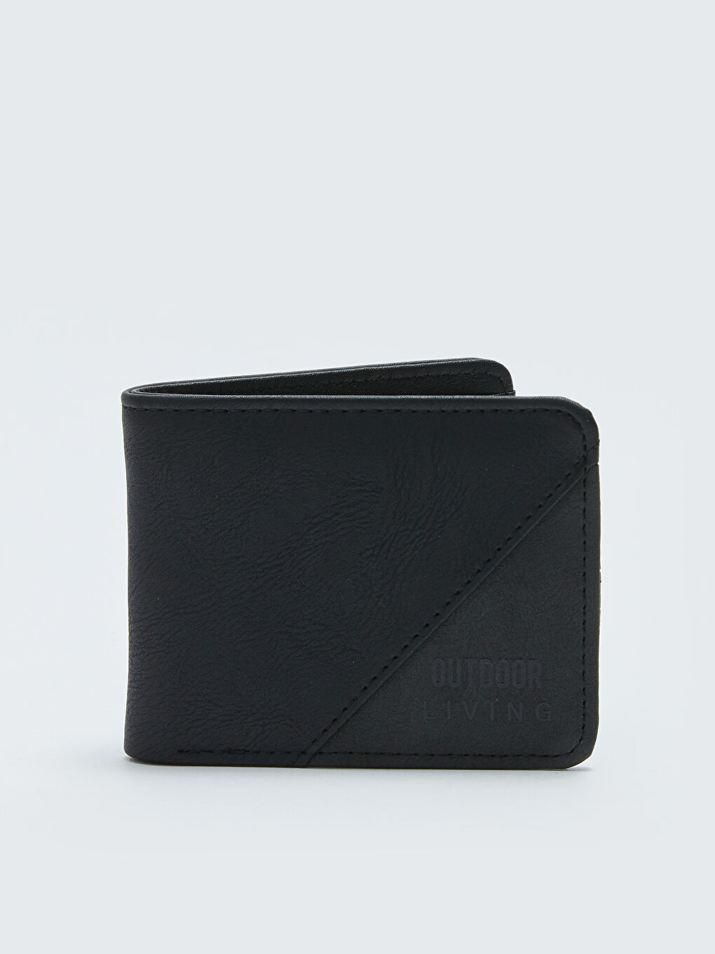 Siyah Deri Görünümlü Yazı Baskılı Erkek Cüzdan