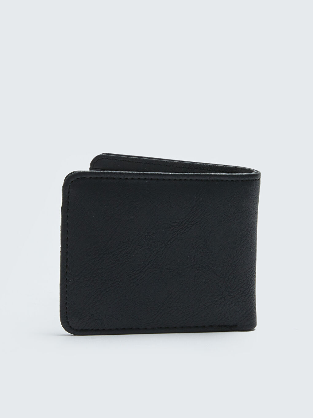 Siyah Deri Görünümlü Yazı Baskılı Erkek Cüzdan-1