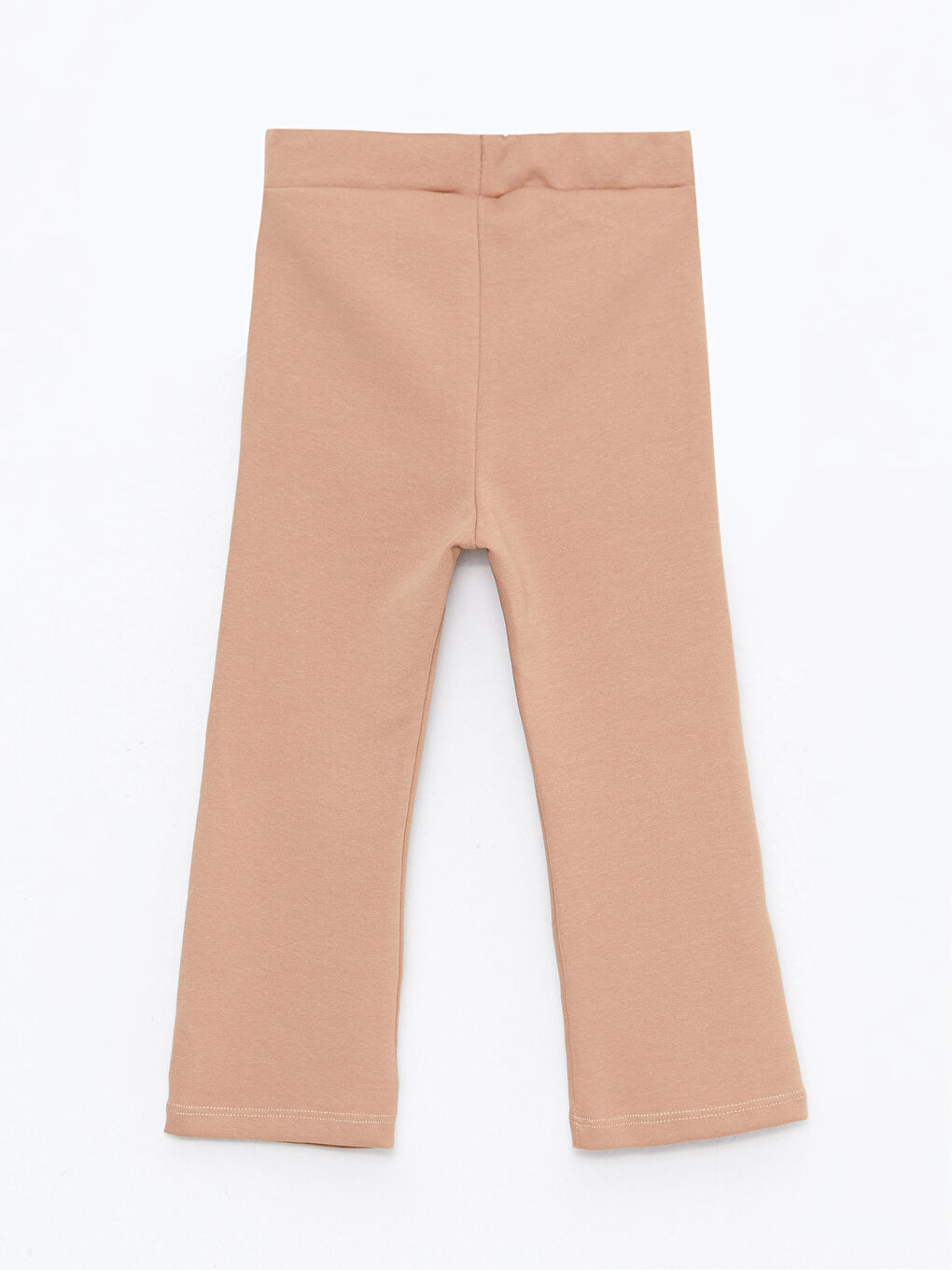 Kahverengi Beli Lastikli Basic Kız Bebek Pantolon-1