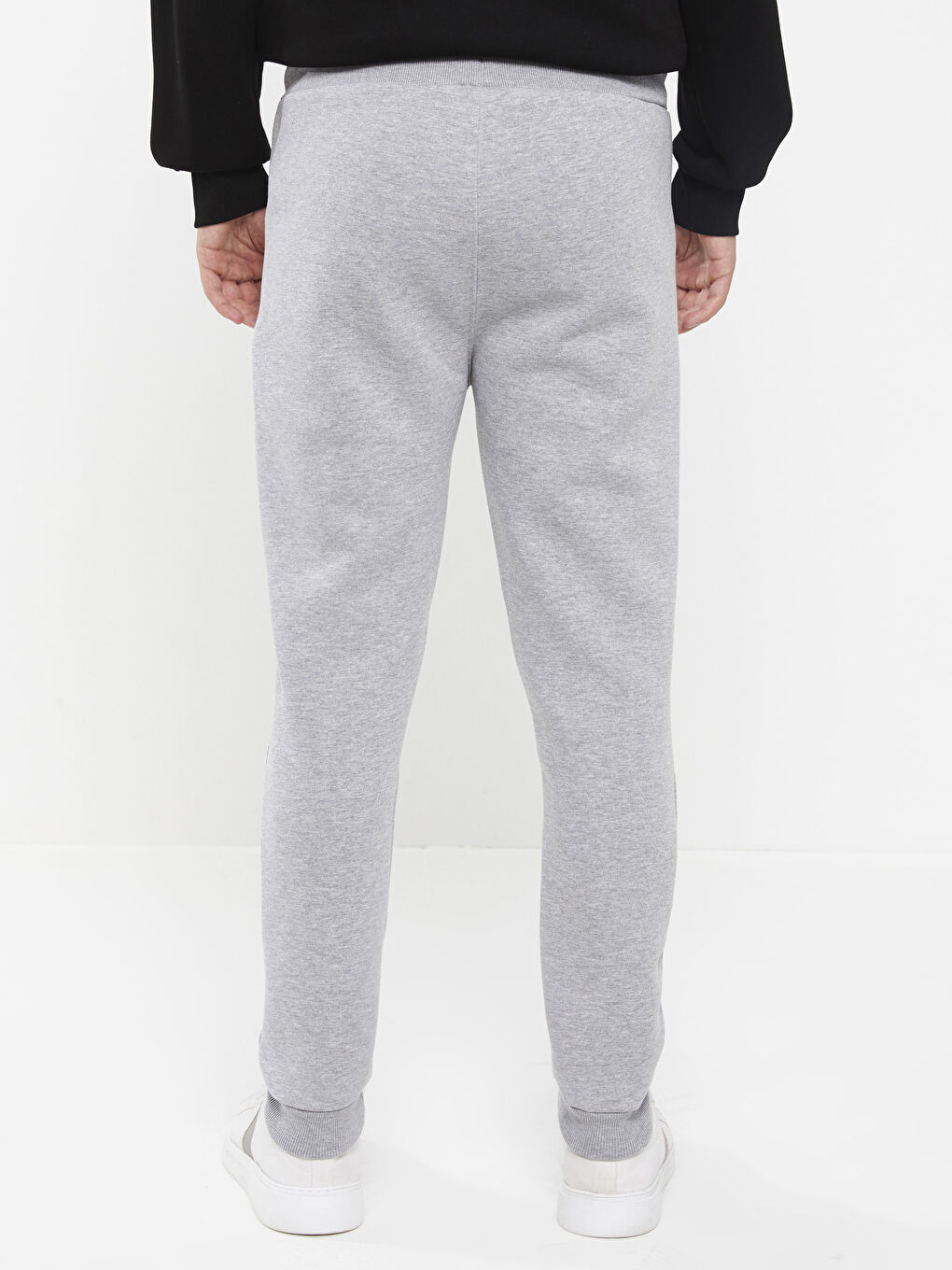 Gri Standart Kalıp Erkek Kalın Jogger Eşofman Altı-4