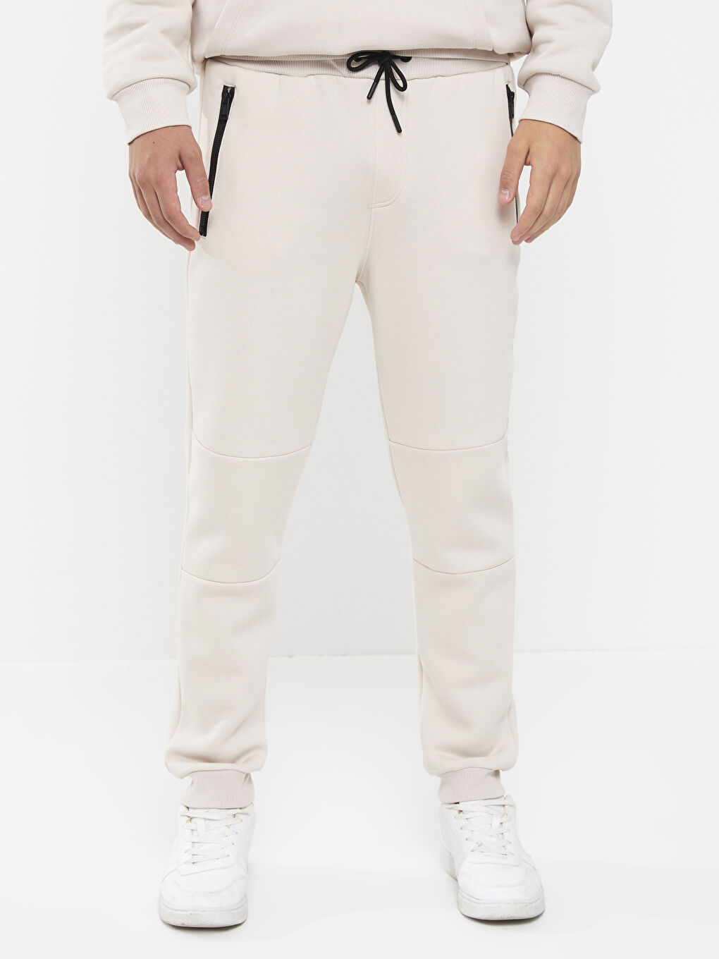 Bej Standart Kalıp Erkek Jogger Eşofman Altı-2