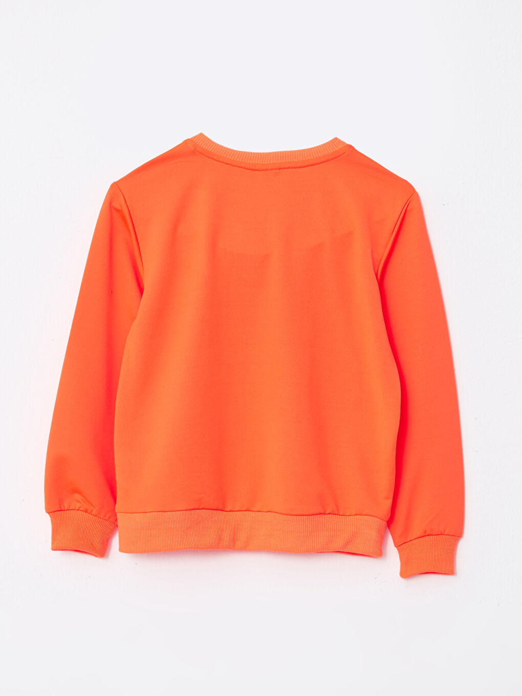 Turuncu Bisiklet Yaka Baskılı Uzun Kollu Kız Çocuk Sweatshirt-1