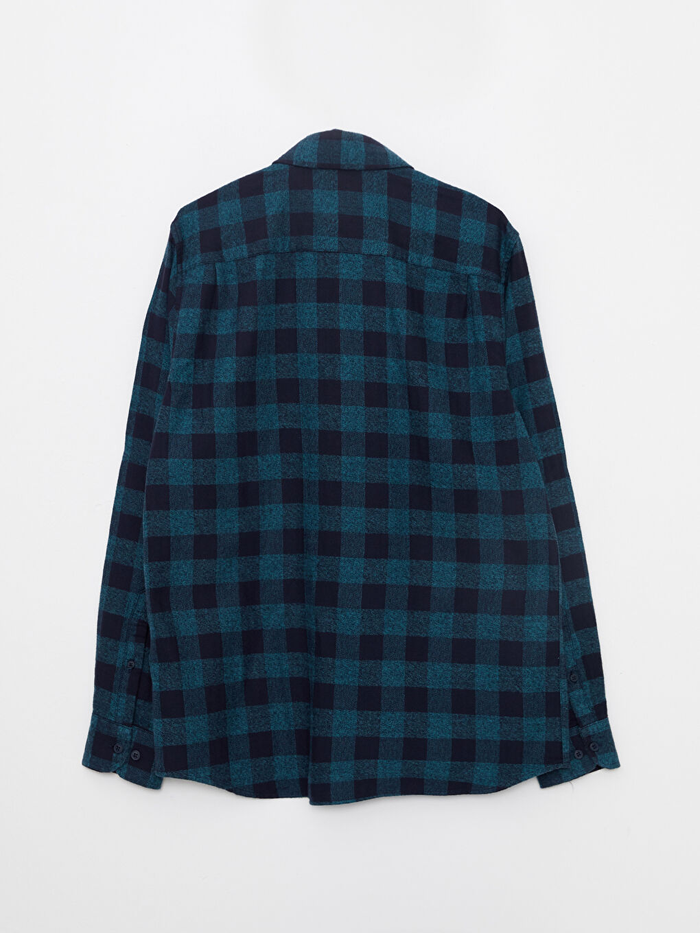 Рубашка в клетку с длинным рукавом стандартного кроя для мужчин-6