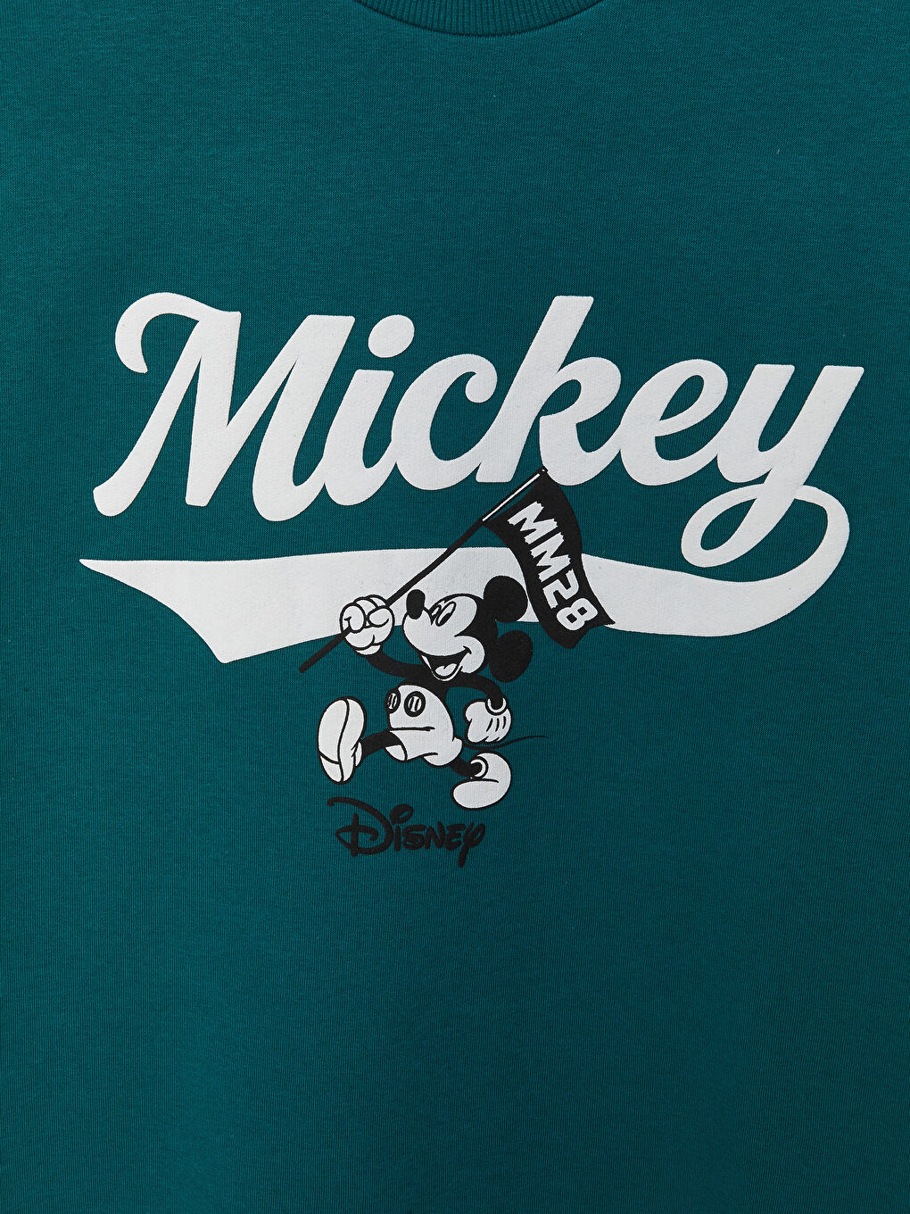 XSIDE Yeşil Bisiklet Yaka Mickey Mouse Baskılı Uzun Kollu Kadın Sweatshirt - 6