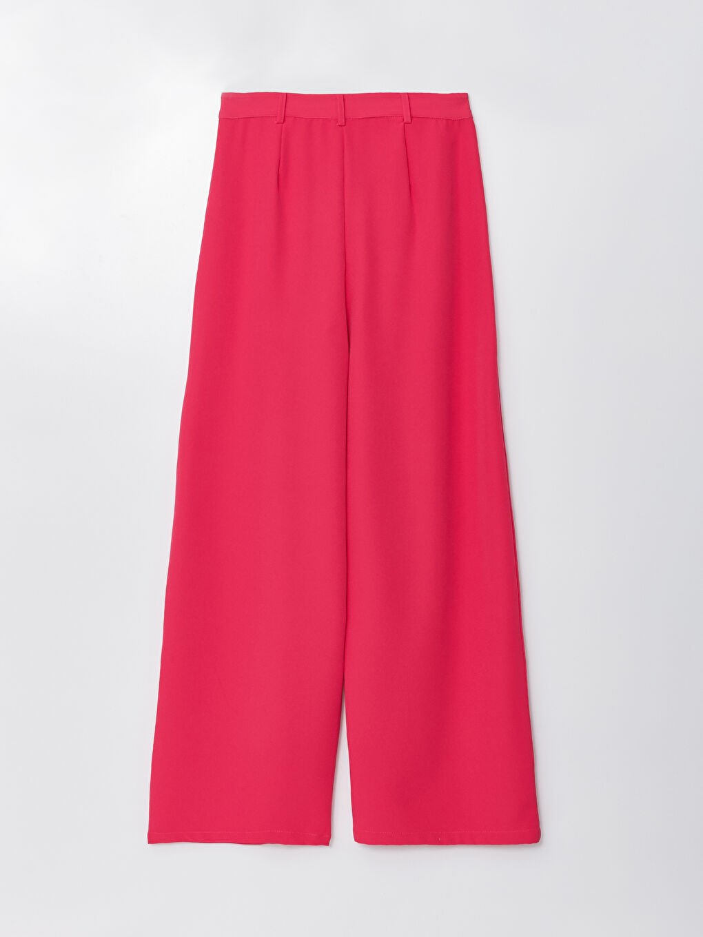 Fuşya Rahat Kalıp Düz Saten Kadın Pantolon-6
