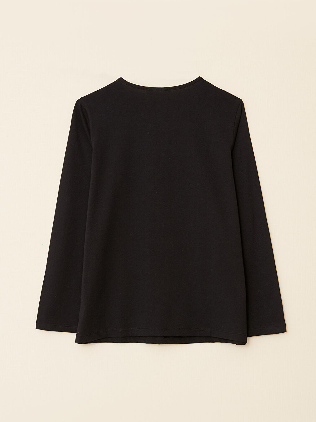 تيشيرت كم طويل سادة بياقة دائرية للسيدات-6