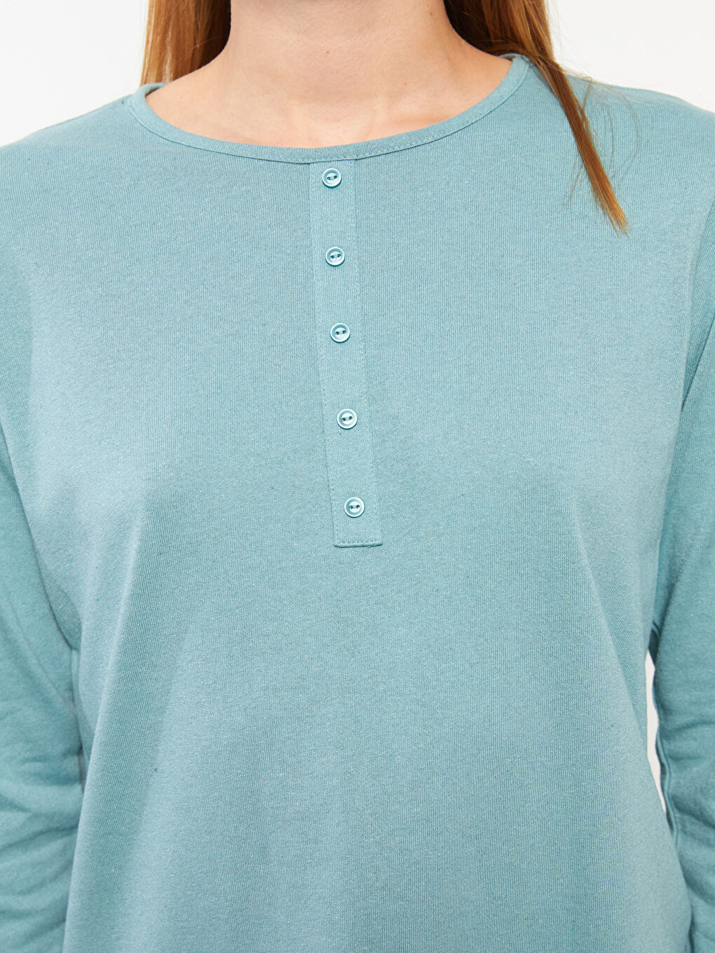 Crew Neck Plain Long Sleeve Women's T-Shirt-3