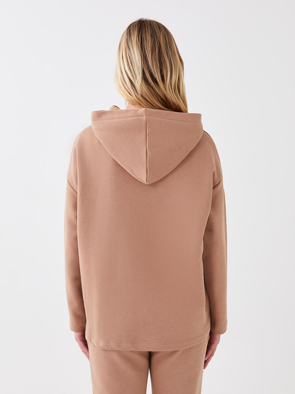 LCW DREAM Hooded Plain Long Sleeve Women's Sweatshirt Pajama Top -W2H758Z8-GEJ