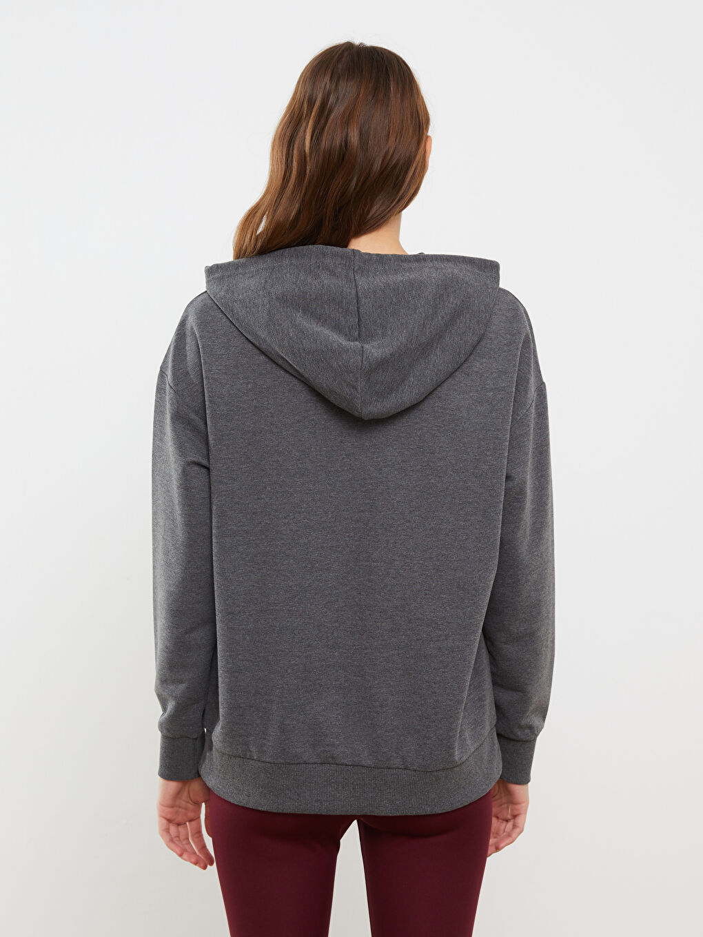 قميص بيجامة بكابوش عادي كم طويل للسيدات-4